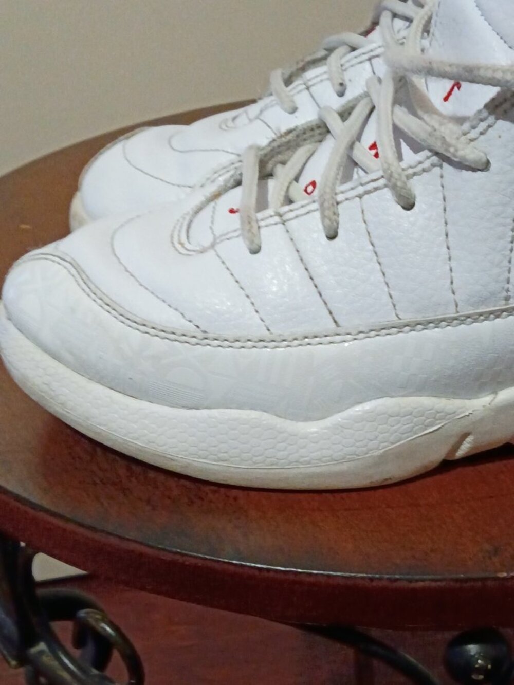 Nike Air Jordan Retro 12 XII Fiba White Red 151186-107 Pre School Unisex 2.5Y - Picture 12 of 14